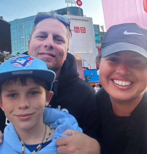 Kyle Gordon with his partner Kelsey and son Ayden