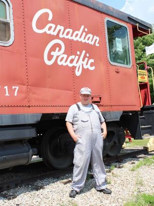 Jonathan Wisteard has become a welcome addition to Railway Heritage Park in Sharbot Lake. Photo/Craig Bakay