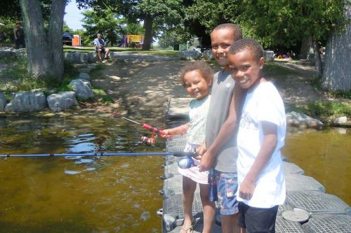 Ruth, Andrew and Josh enjoyed a fun day of fishing at the VCA 's Family Fishing Day event at McMullen beach in Verona