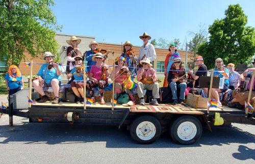 The Blue Skies Community Fiddle Orchestra performed at the Perth Pride Parade on June 3