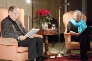 Photo: Veteran Canadian actors Fred Euringer and Carolyn Hetherington performed in “Love Letters” at the Bellrock  Schoolhouse Theatre on January.
